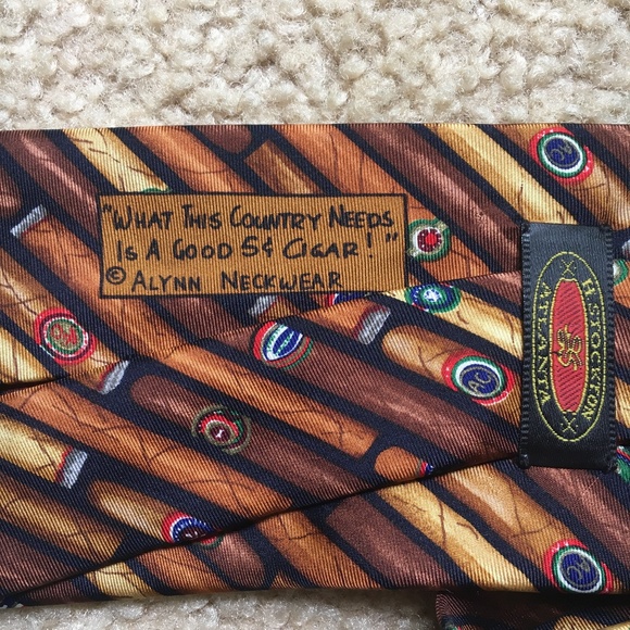 H. Stockton “CIGARS” Silk Neck Tie - Picture 4 of 4